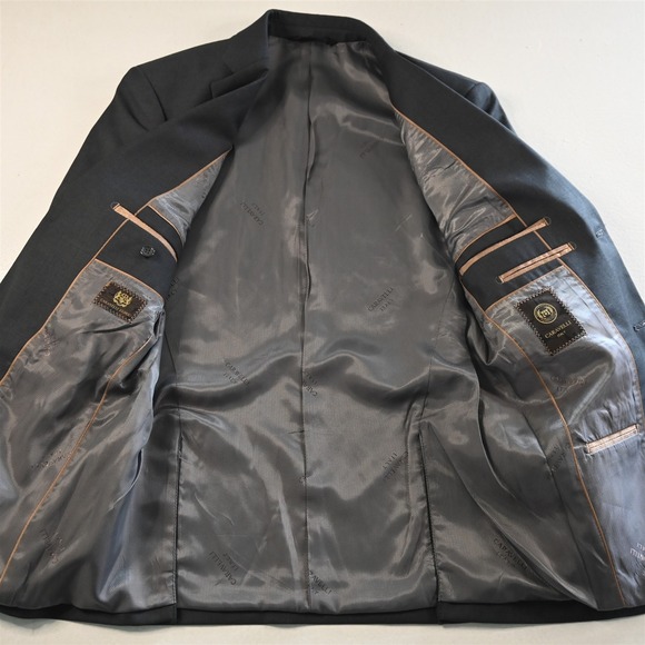 New Caravelli 34S 28x34 Gray Super 150Ss Oxford Mens Jacket Pants Suit - Picture 6 of 12